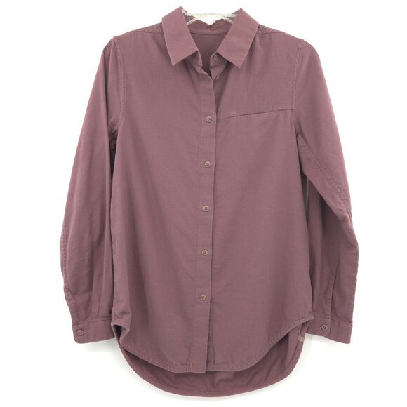 Lululemon Full Day Ahead button down shirt Size 4 long sleeve cotton flannel - Picture 2 of 8